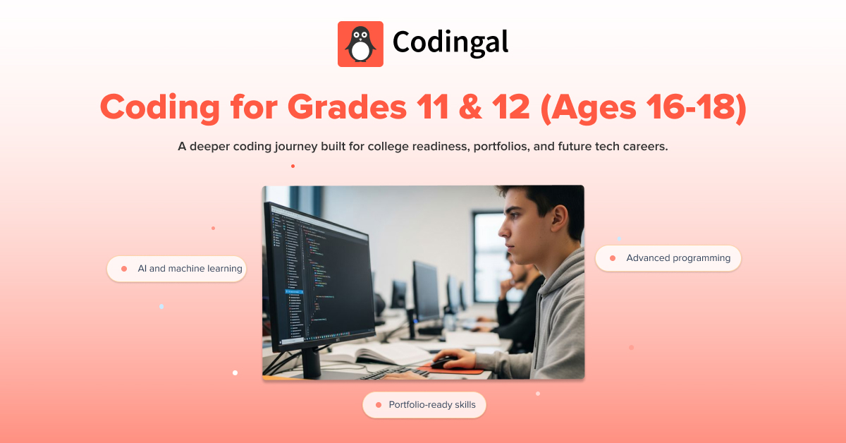 Online Coding Classes Grades 11-12 (Ages 16-18) | Codingal