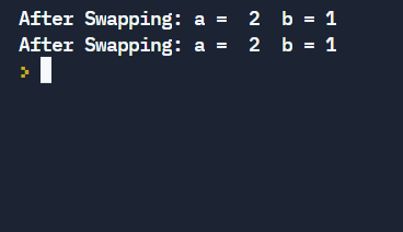 Swap 2 numbers without using 3rd variable.