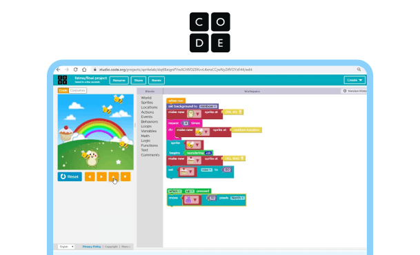 The Difference Between Scratch and Sprite Lab (from Code.org) – The Coding  Fun