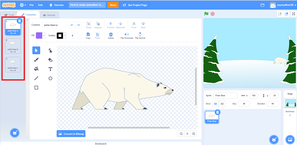 animation in scratch