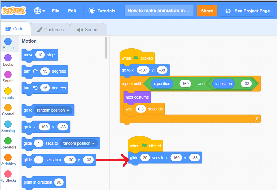 animation in scratch