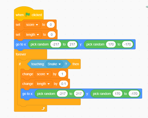 How to make a google snake game in Scratch