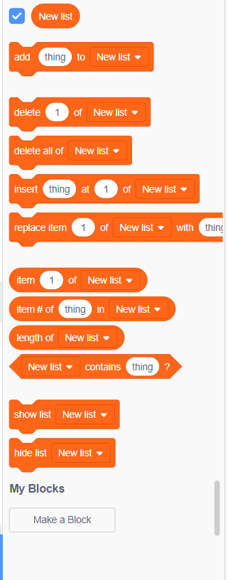 dding Items to a Scratch list