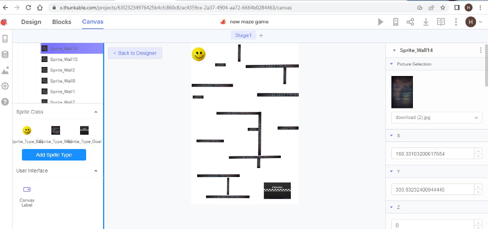 Maze game in Thunkable