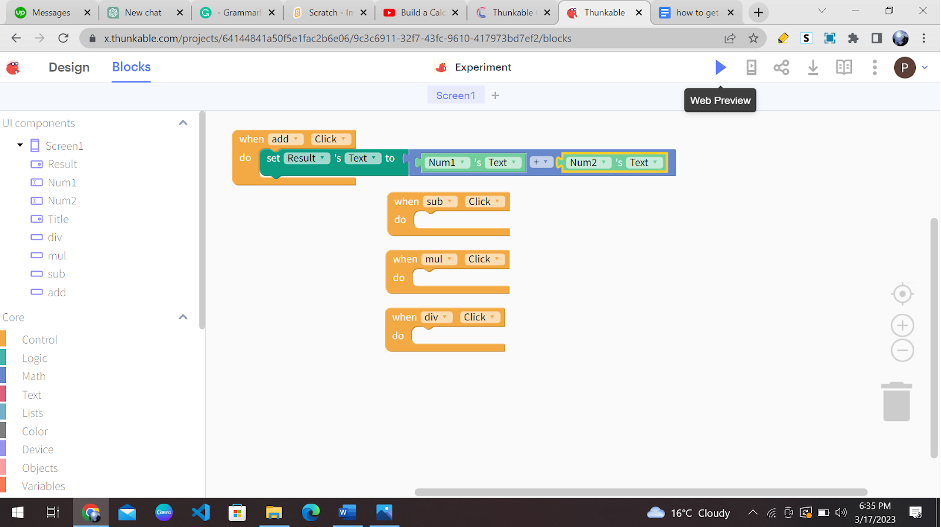 get started with Thunkable 