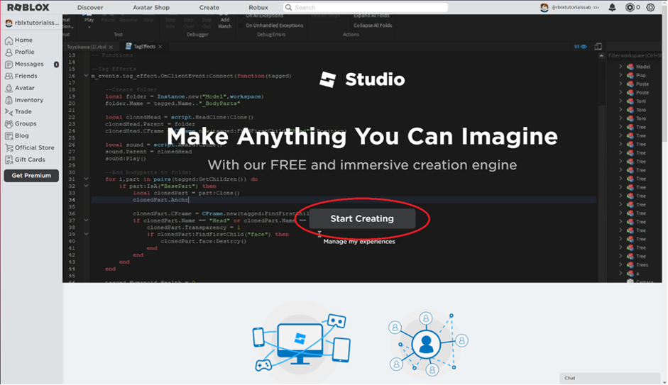 Create your first game in Roblox