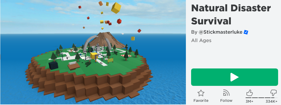 Natural Disaster Survival Roblox Game 