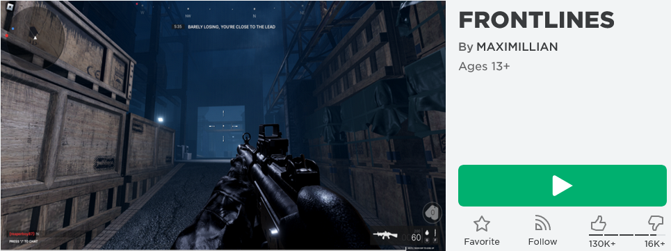 Frontlines Roblox Game