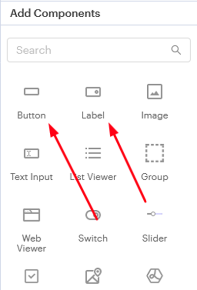 Adding button and Label Components