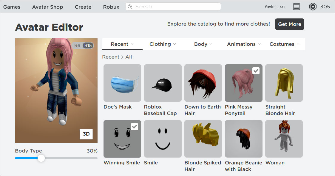 How to create a Roblox Avatar