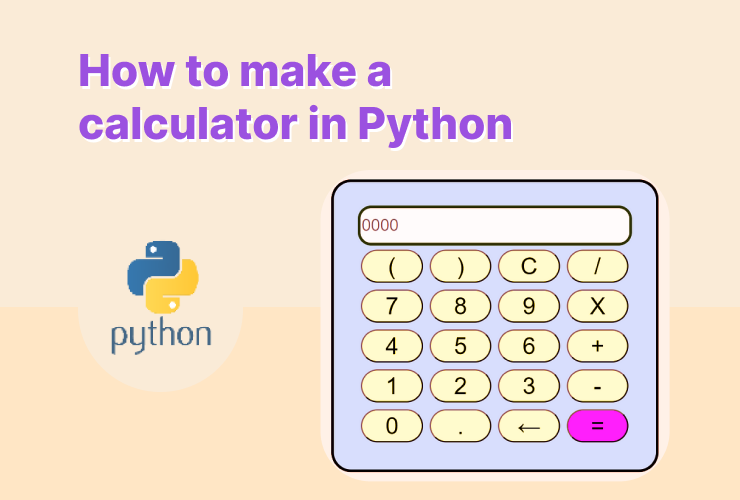 An image of a Calculator with the title "How to make a calculator in Python"