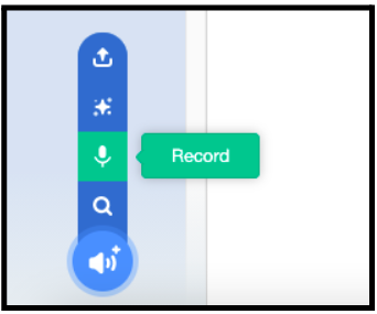 Recording sound in Scratch coding project for scratch coding beginners