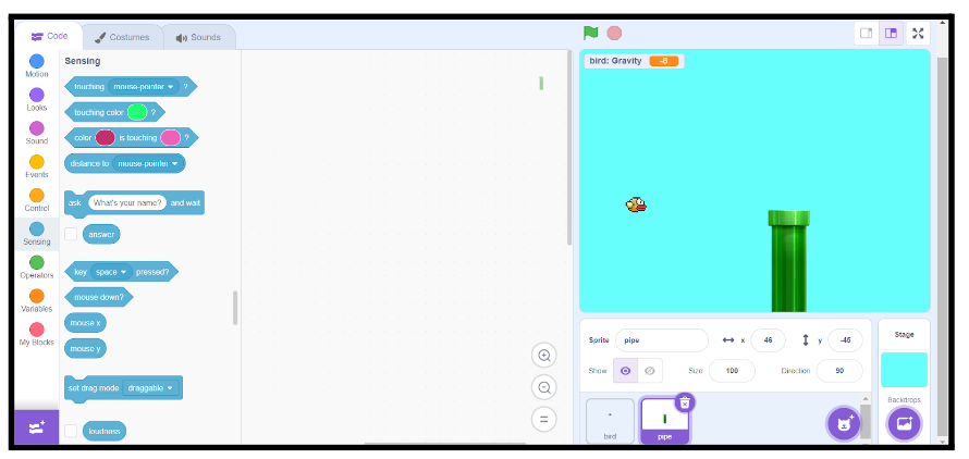 how to create flappy bird on scratch