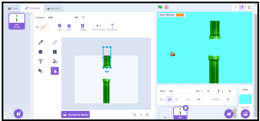 how to make a flappy bird game in scratch