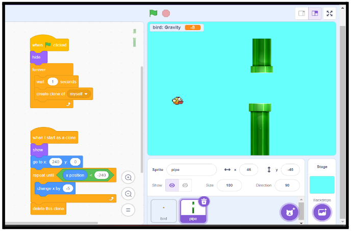 how to make a flappy bird on scratch