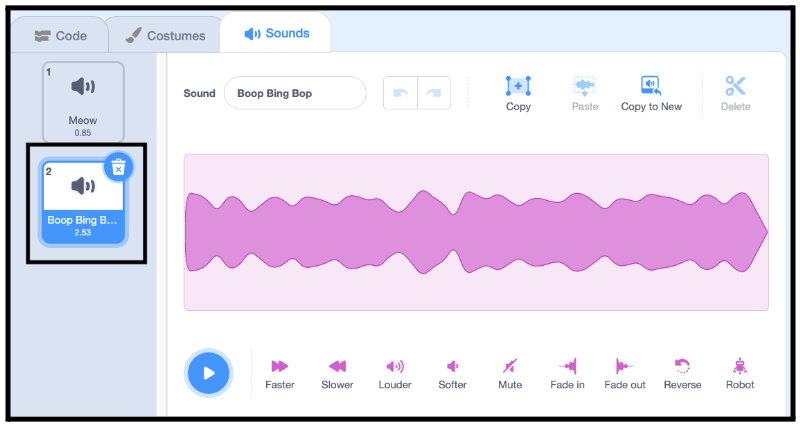 Sound effects for scratch programming beginners