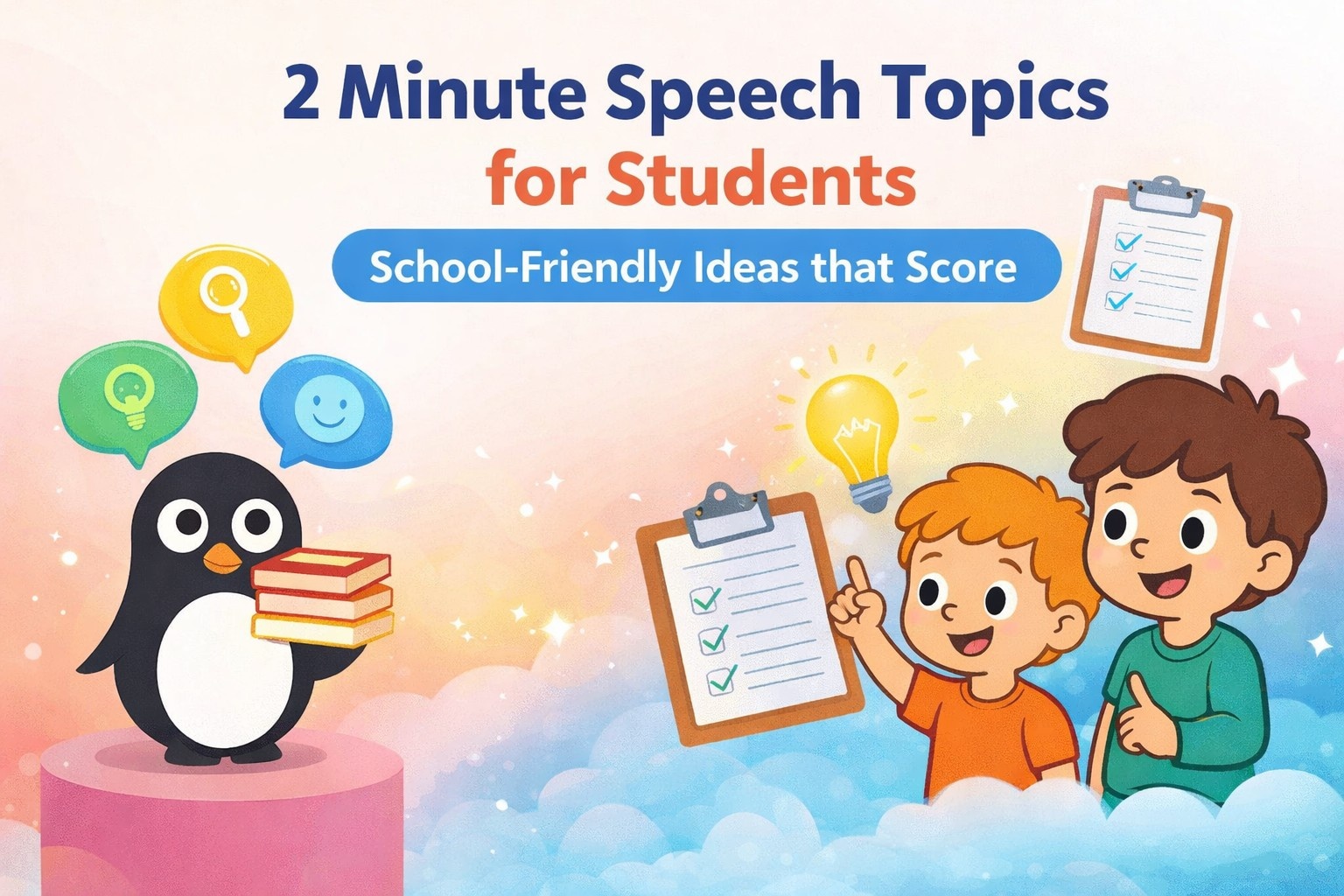 🚀 2-Minute Speech Topics for Students: School-Friendly Ideas That Help You Score a Good Grade